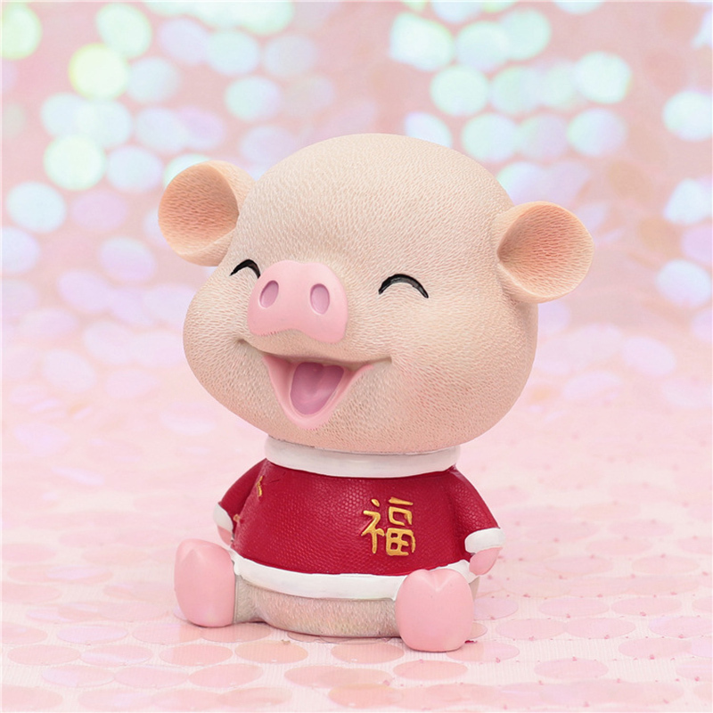 创意小金猪存钱罐储钱罐搪胶储蓄罐儿童生日礼物猪年礼品福旺猪眯眼