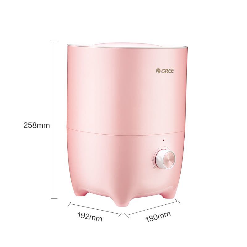 格力(GREE)加湿器SC-25X68 2.5L水箱 微米级水雾超声波 双防漏 低音迷你办公室卧室家用 樱花粉 浅粉色图片