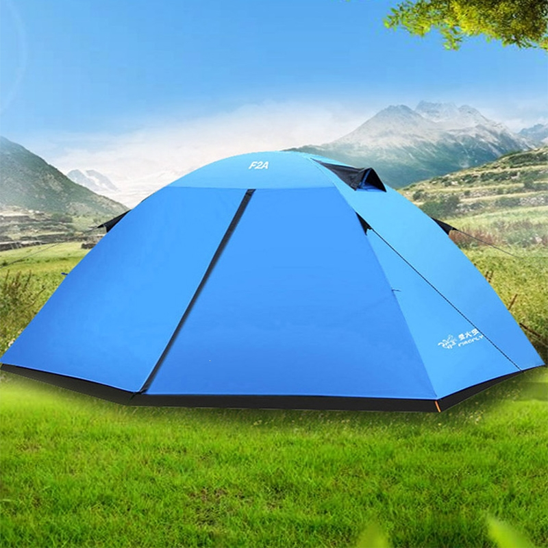 闪电客帐篷户外2人双层铝杆野外露营手搭旅行加厚家庭风暴雨