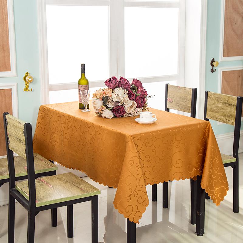 家柏饰(CORATED)欧式酒店桌布圆桌台布餐桌布长方形餐厅饭店圆形桌布布艺正方形高清大图