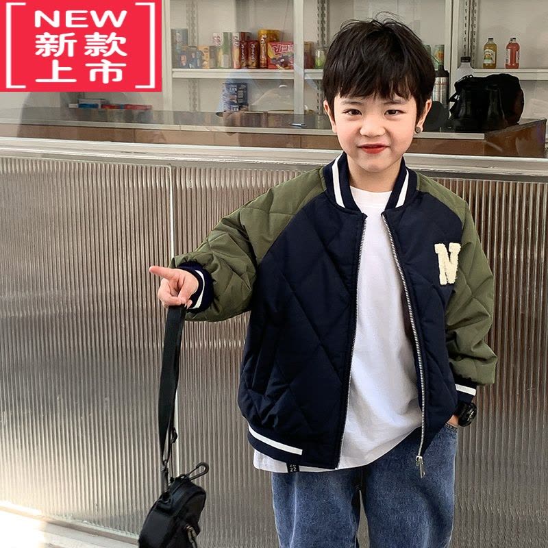 可莉允韩范童装男童2022新款外套儿童棒球服宝宝棉服男孩秋装夹克图片