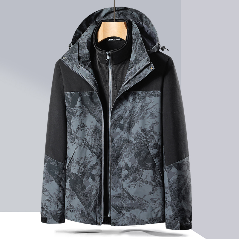 徽润和 冲锋衣 三合一可拆卸登山服外套 CY04/件高清大图