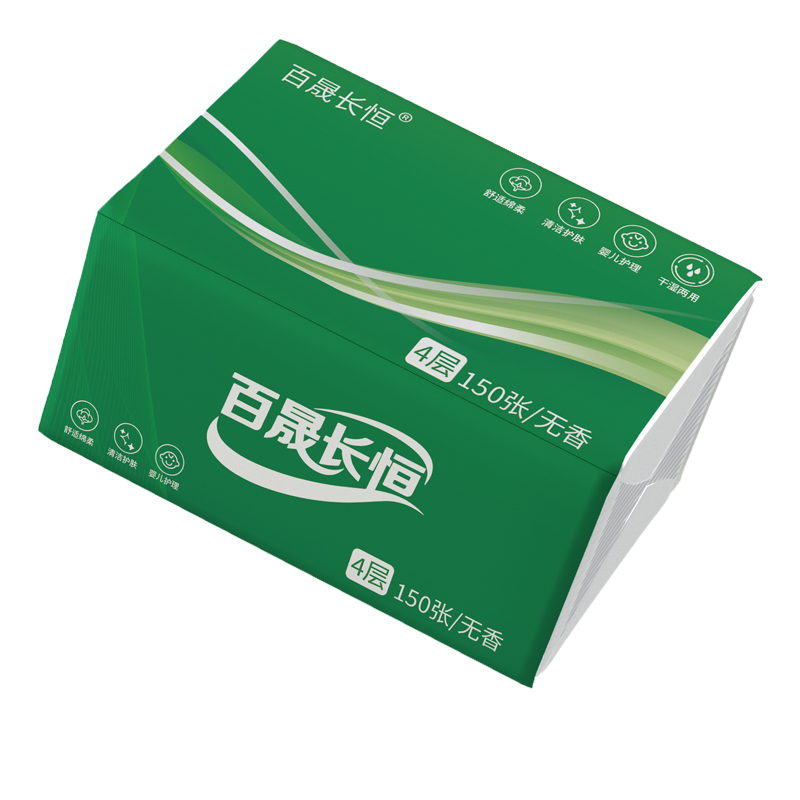 百晟长恒 BSCH-B89 抽纸-软包4层/150张/无香(计价单位:包)绿色高清大图