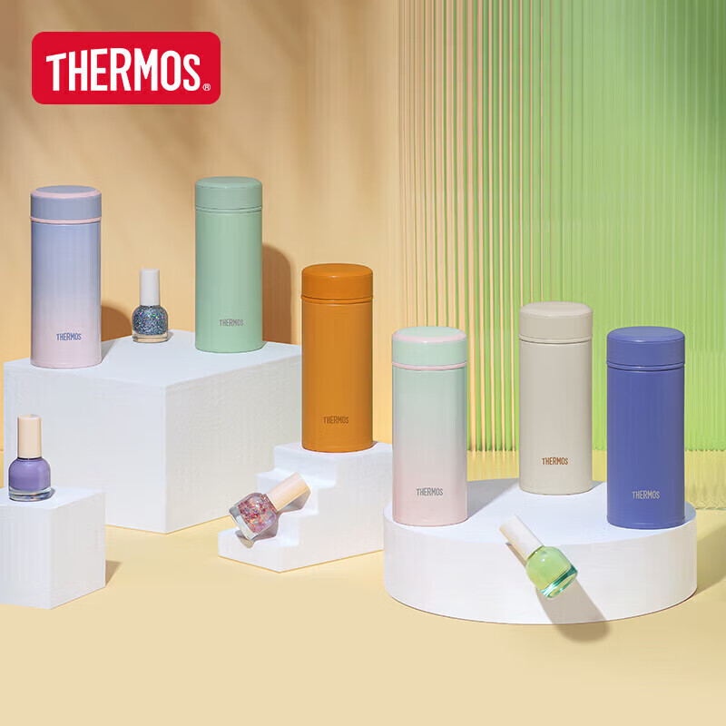 膳魔师(THERMOS)美甲杯250ml不锈钢保温杯小巧口袋杯百搭杯TCOG-250 MNG清晨蓝...