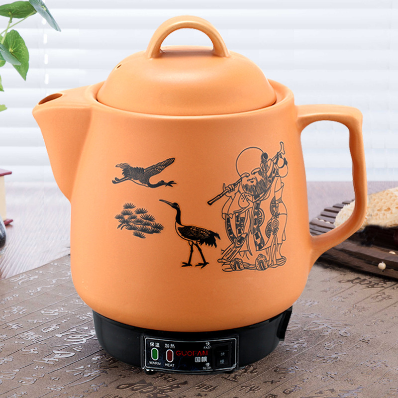 全自动中药壶煎药家用电煎壶煎砂锅电药罐煮黄金蛋煲熬药养生机棕4核4