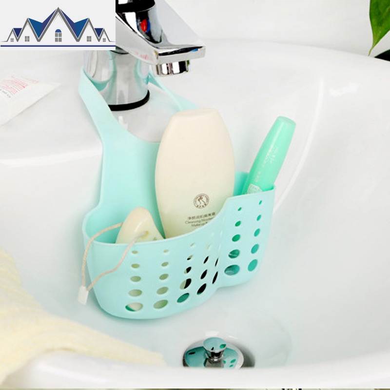 水沥水篮塑料水池水龙头上挂篮可挂式挂袋厨房收纳小用品置物架 三维工匠高清大图