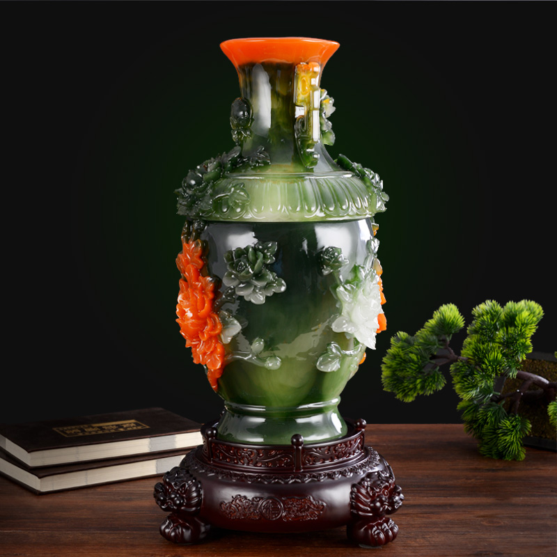 美帮汇花开富贵花瓶摆件客厅玄关酒柜装饰品结婚礼品新房装饰家居饰品高清大图