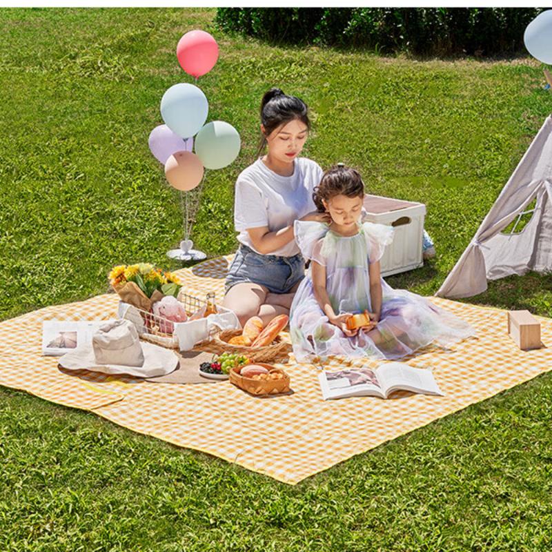 尚烤佳牛津布黄格野餐垫SKJ-233 黄色