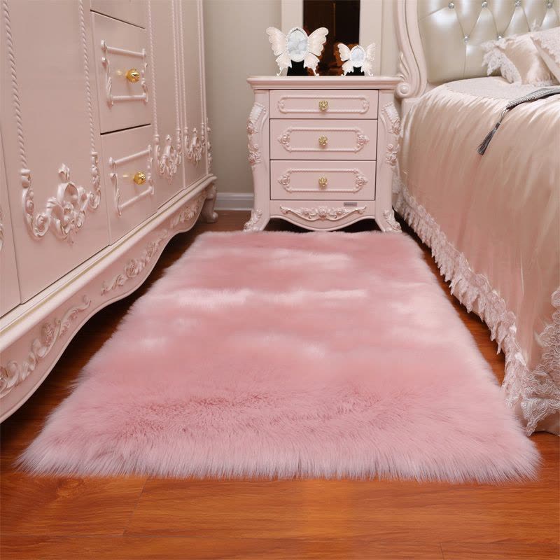 美帮汇欧式客厅长毛绒地毯卧室床边地垫满铺房间公主飘窗网红仿羊毛图片