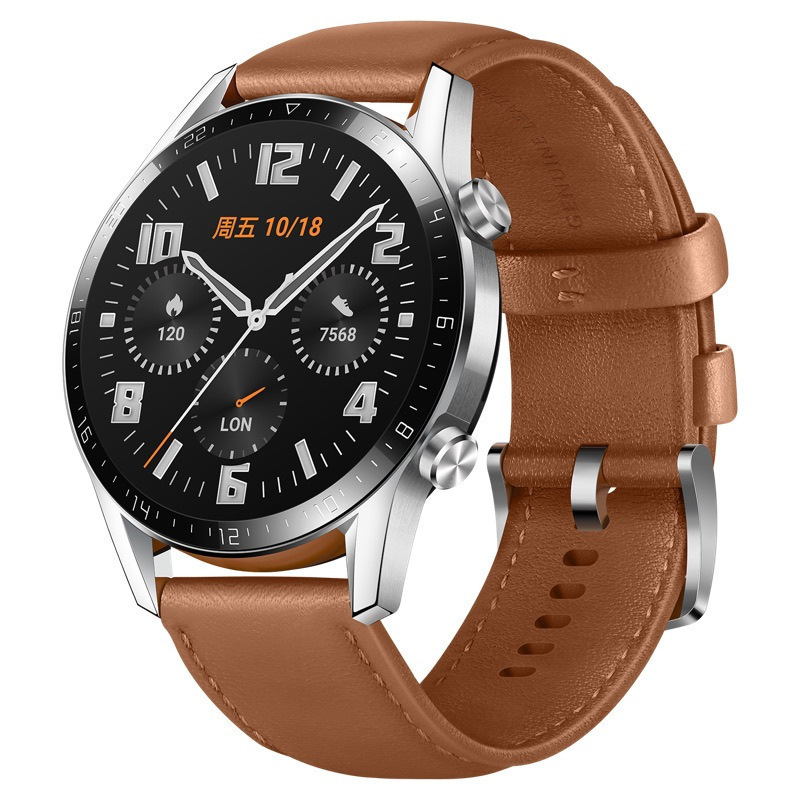 HUAWEI WATCH GT 2 时尚款 砂砾棕(46mm)华为智能手表 麒麟A1芯片 强劲续航 专业运动 心脏健康