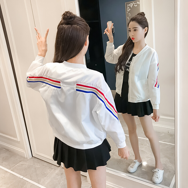 春秋短外套女2018新款棒球服女夏季短款bf百搭时尚薄款学院风夹克
