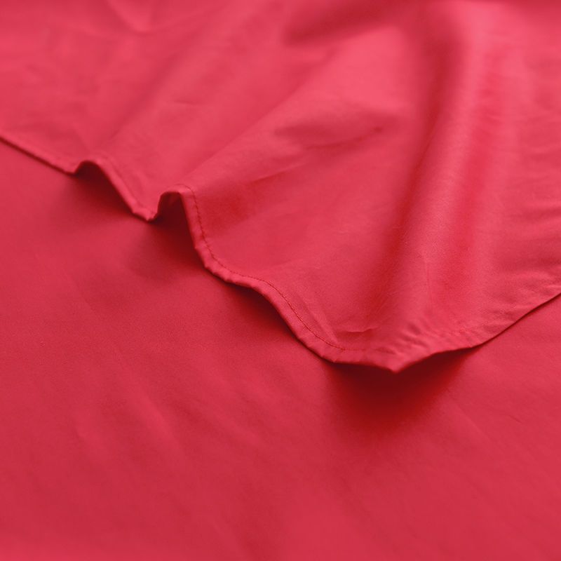 纯色纯棉床单喷气活性面料正红色双人加大透气舒适斜纹棉