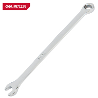 得力（deli）DL33114 镜面两用扳手 14mm 铬钒钢 银色 1把