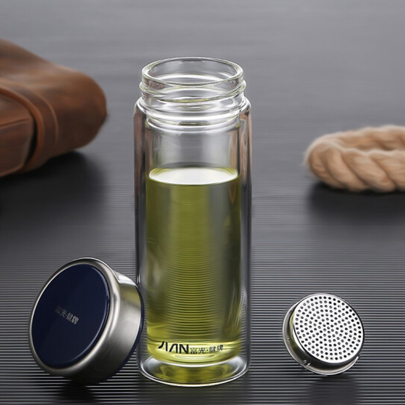 富光双层玻璃杯x1501kspt320茶杯380ml