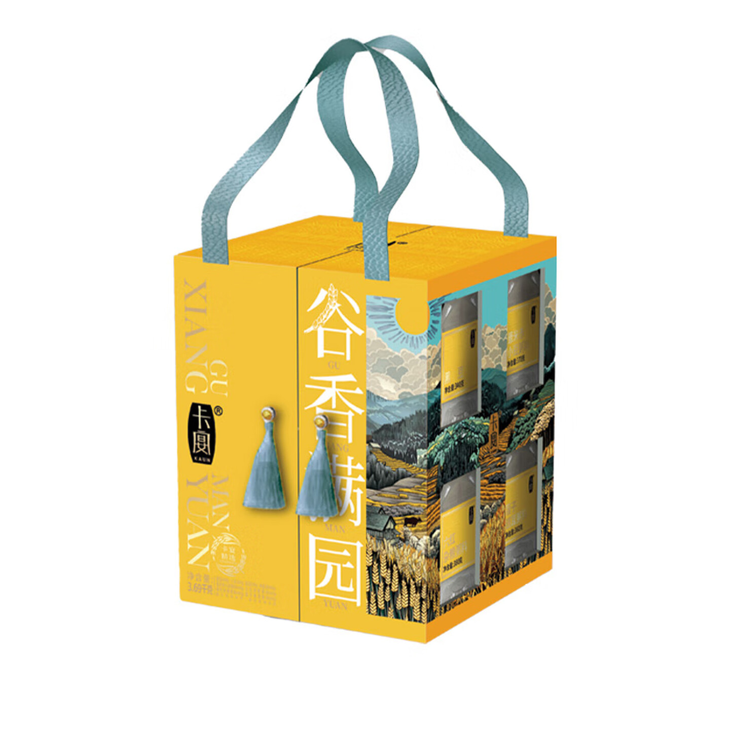 卡宴 五谷米粗粮杂粮健康物谷礼盒 谷香满园杂粮礼盒2910g高清大图