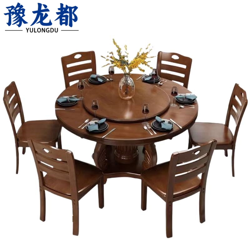 豫龙都 餐桌一桌六椅套高清大图