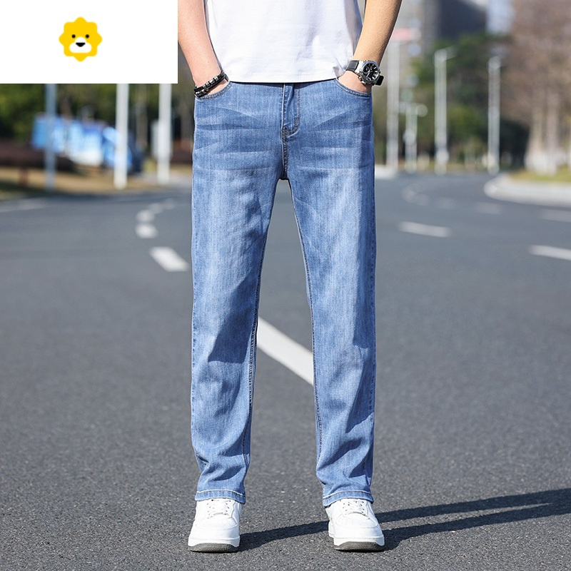 fish basket2023春秋新款牛仔裤男款宽松直筒裤子弹力商务休闲百搭