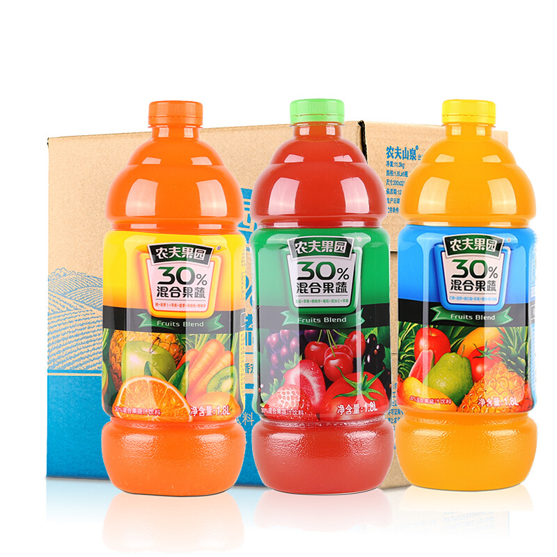 农夫果园30%番莓混合果蔬汁1.8L (6瓶)