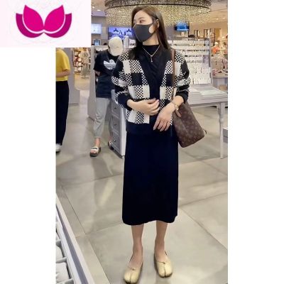 七斓小香风连衣裙女春装2023年新款早春季小个子气质高级感套装裙 黑色打底 M