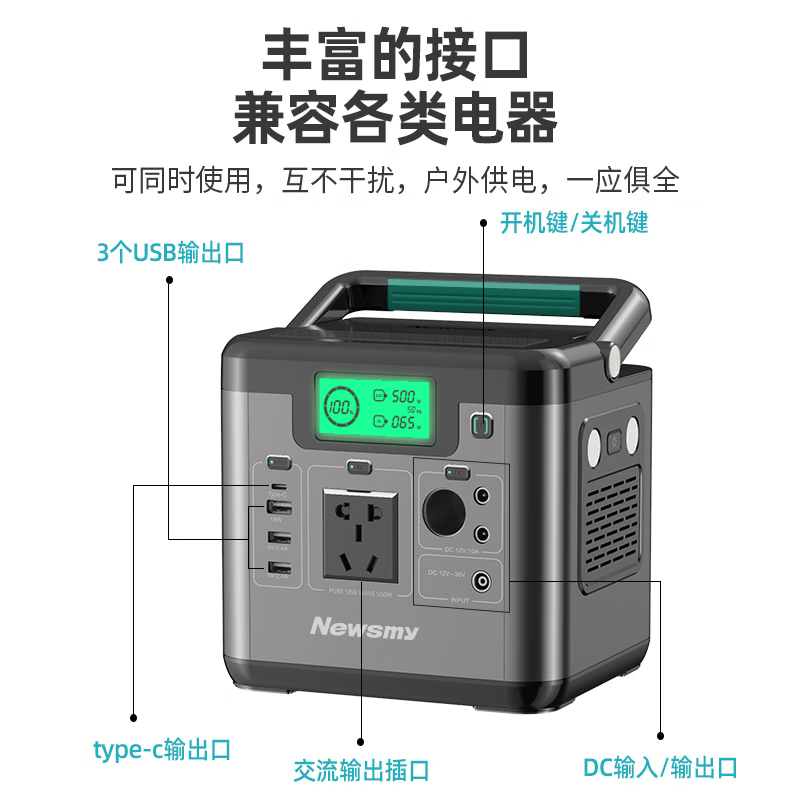 纽曼(Newmine)鸿蒙系统移动储能电源H600高清大图