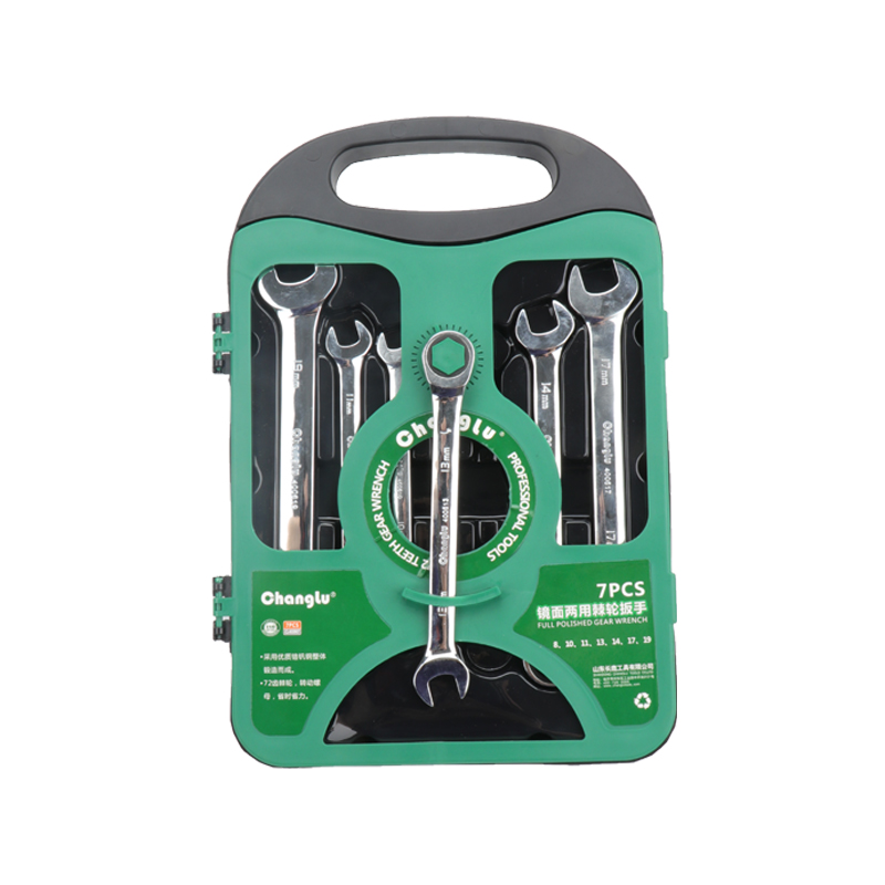 长鹿 7PCS镜面两用棘轮扳手组套 8、 10、11、13、14、17、19mm高清大图
