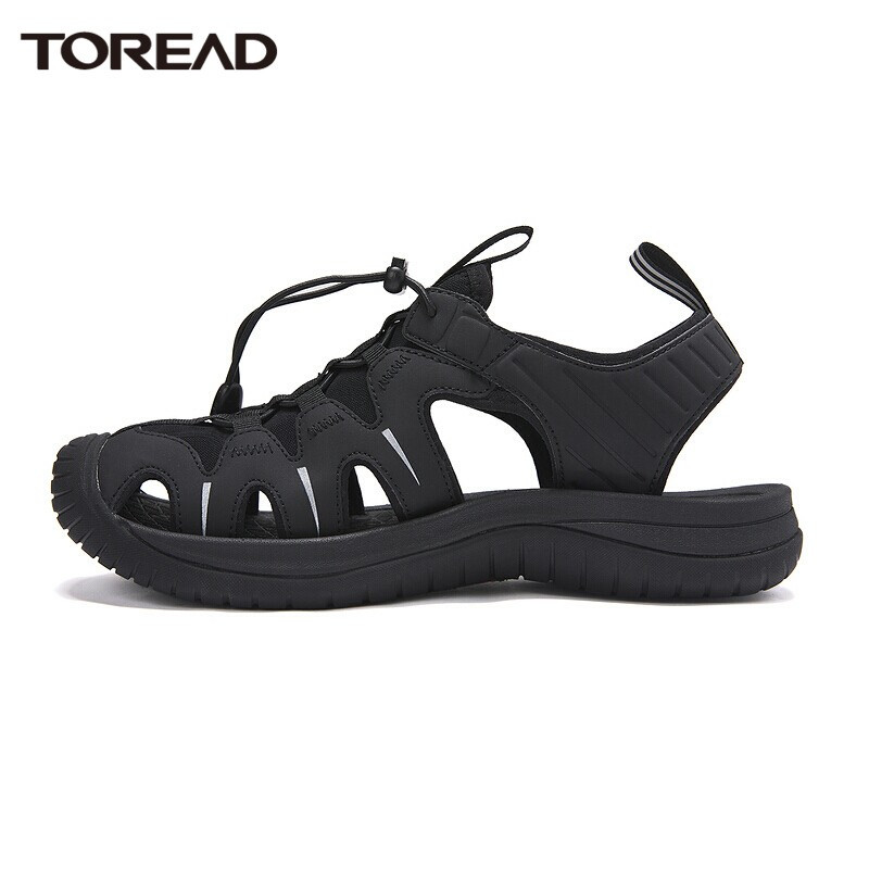 探路者包头沙滩鞋女士户外包头洞洞凉鞋春夏季户外防滑耐磨超轻便软底旅行休闲涉水织带运动凉鞋