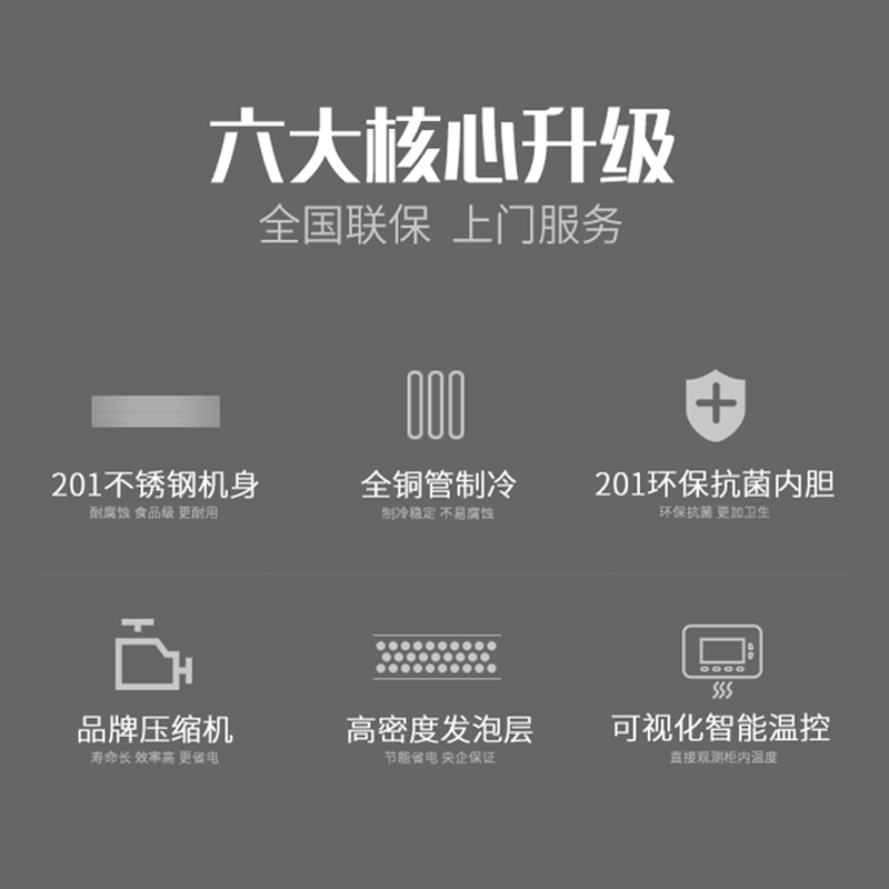 友田YOUTIAN商用六门冰箱酒店饭店厨房冰柜冷柜大容量立式冷藏餐饮店冷藏冷冻6开门