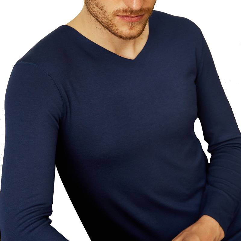 小护士 男士生热炭无痕V领上衣 WRY003/件高清大图