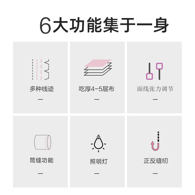 601缝纫机台式电动多功能家用小型迷你带锁边吃厚手持全自动 三维工匠高清大图