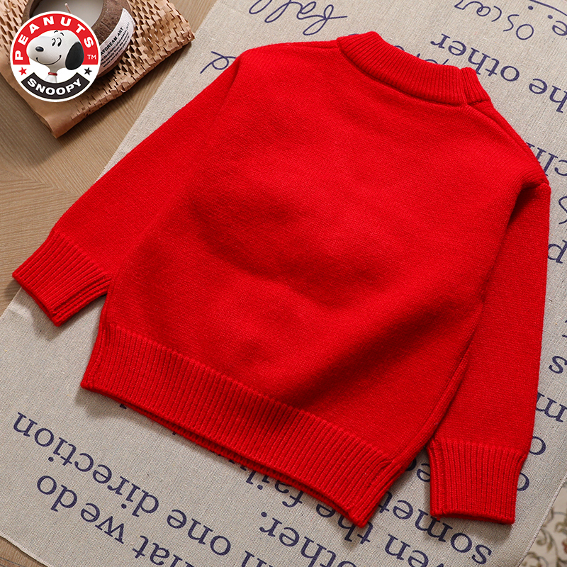 史努比(SNOOPY)儿童毛衣男女中小童素色印花毛衣DTY238186S