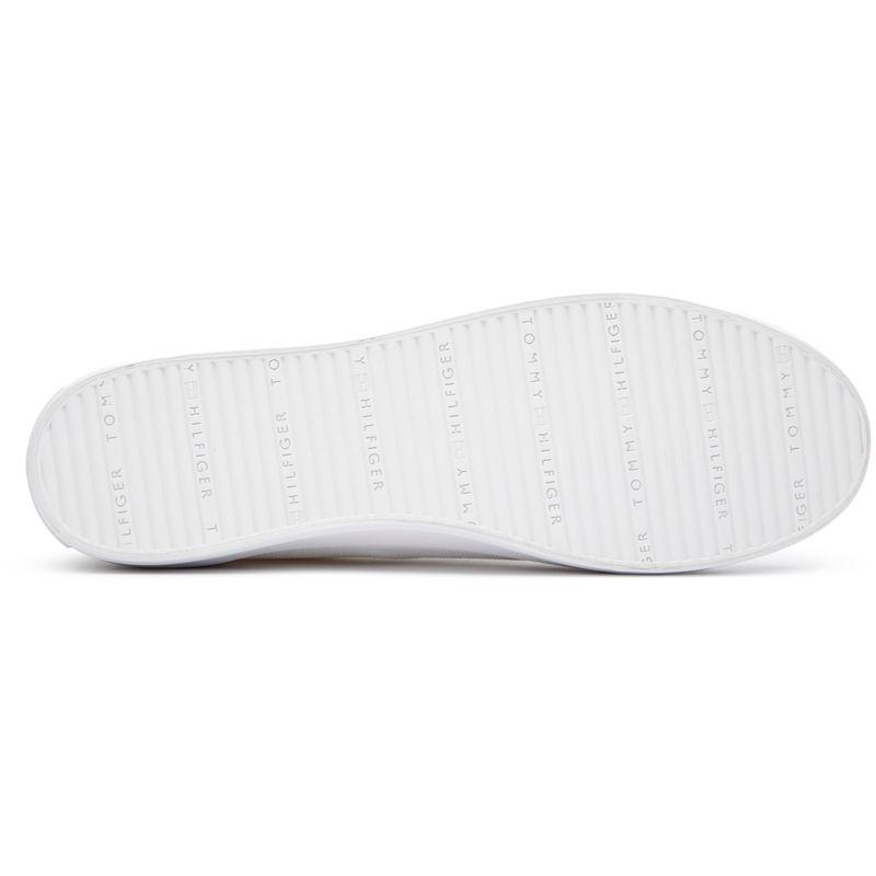 TOMMY HILFIGER白板鞋休闲运动鞋女经典款帆布系带硫化鞋日常百搭高清大图