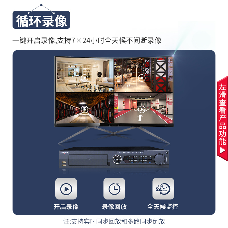 海康威视 DS-7916N-K4 监控硬盘录像机高清监控主机NVR 16路4盘位 无硬盘（单位：台）