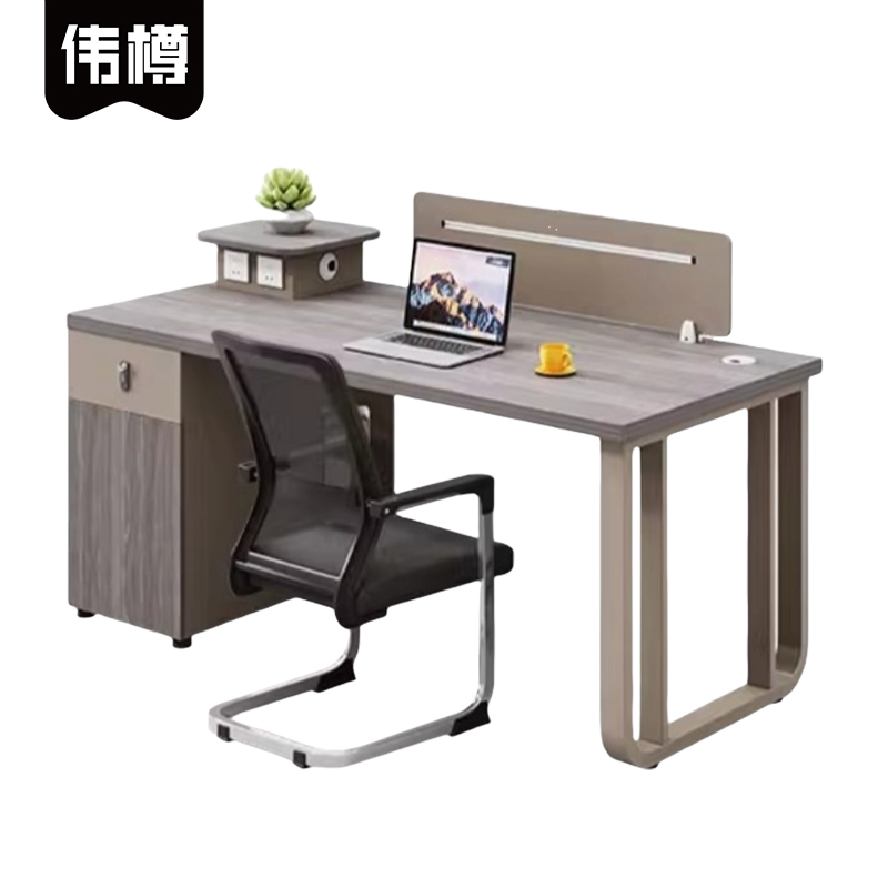 伟樽电脑桌一桌一椅带柜120*60*75cm套高清大图