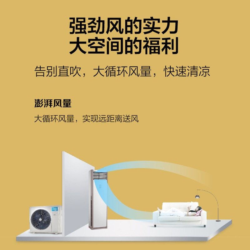 美的(Midea)KFR-72LW/BDN8Y-PA401(2)A 变频冷暖 立柜式空调 二级能效