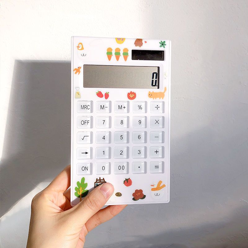 可爱迷你计算器学生办公太阳能大屏幕按键多功能卡通财务计算器