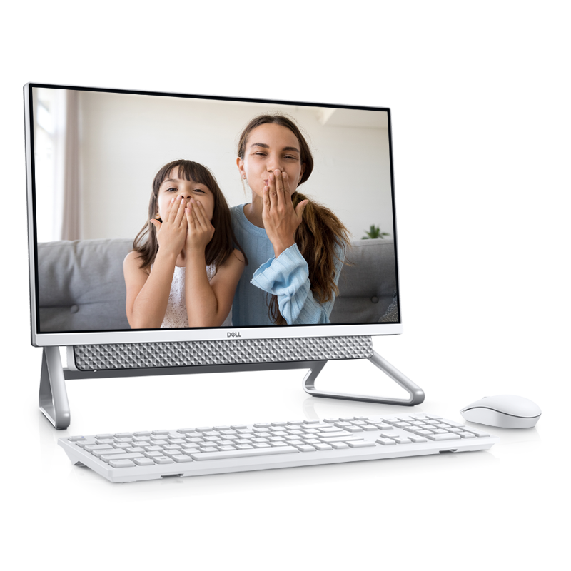 Dell/戴尔 灵越5490 23.8英寸大屏一体机微边框 全新10代酷睿 i5-10210U/8GB /256G Pcie 固态 高清IPS 台机超薄台式机家用 十代办公电脑黑色