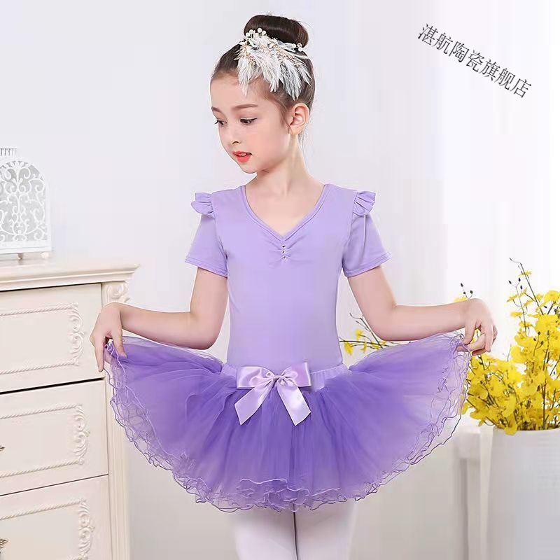 舞蹈服儿童女孩秋冬季长短袖芭蕾舞裙中国跳舞服装女童练功服衣服