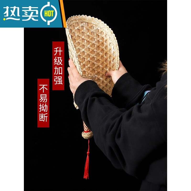XIANCAI蒲扇夏天儿童手摇扇便携轻盈风大编织老式宝宝婴儿芭蕉小扇子 [2把更实惠]加大蕾丝圆形+芭蕉