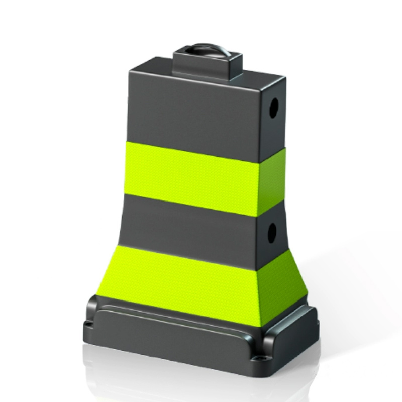 臻远ZY5072430雪糕桶堆叠式水马隔离墩防撞反光警示方墩道路安全防护路锥 PE黑体绿膜高清大图