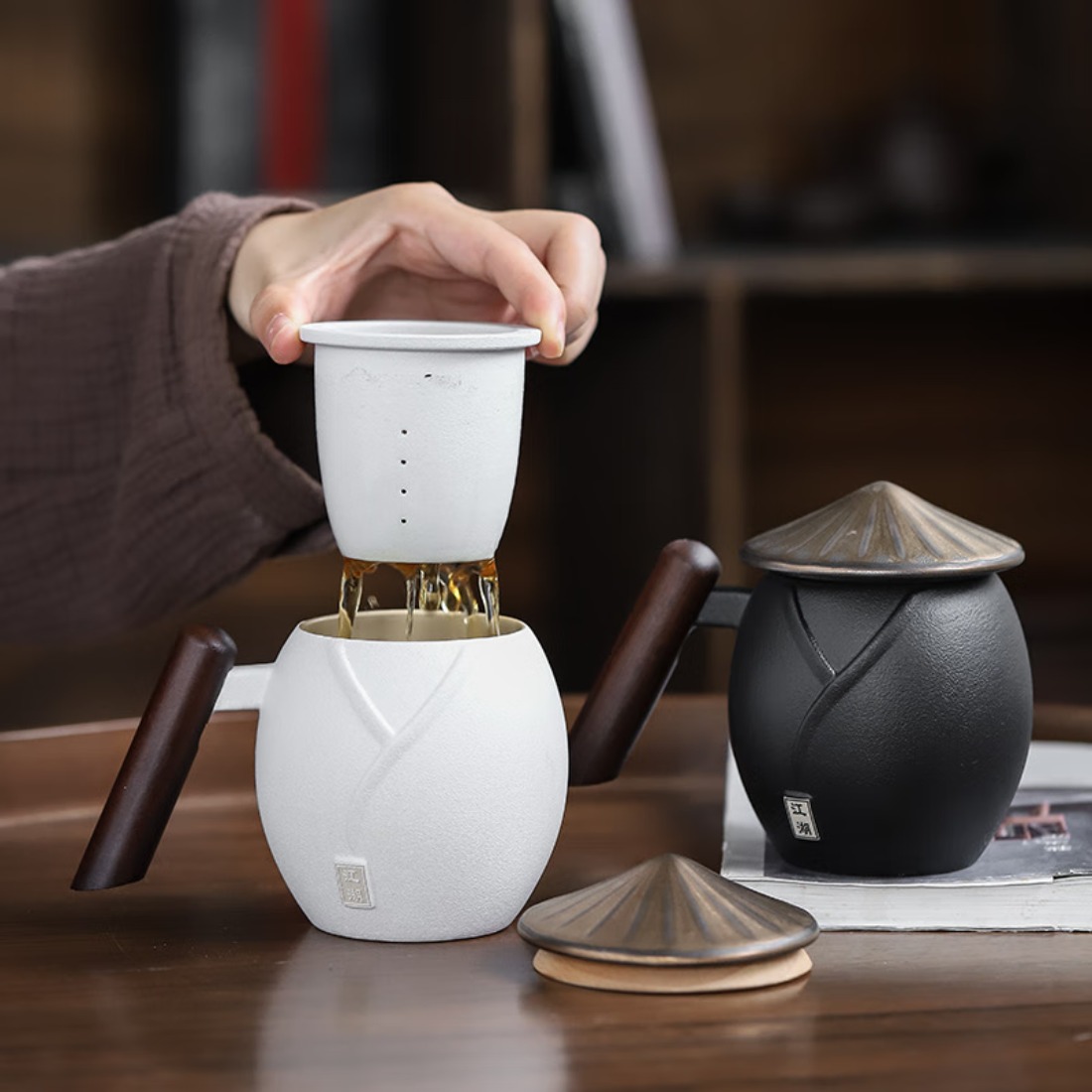 知者觉器“江湖”个人杯 江湖马克杯-素雅白 380ml高清大图