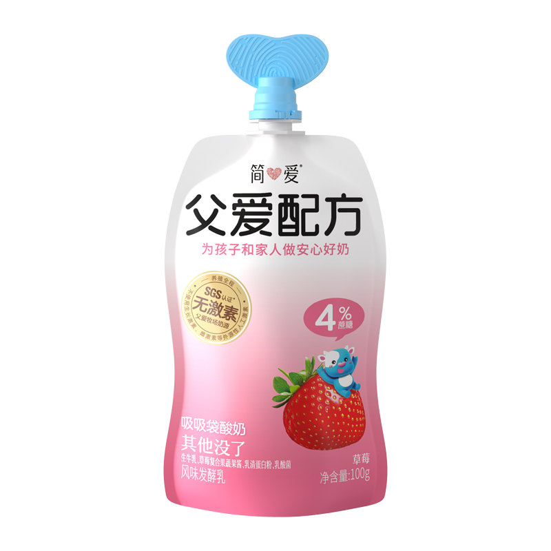 简爱酸奶 父爱配方100g(4%糖)100g*12袋高清大图