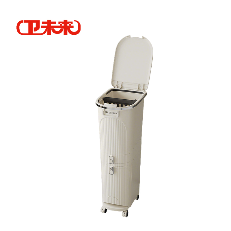 卫未来 分类垃圾桶 夹缝单盖隔板三层 个高清大图