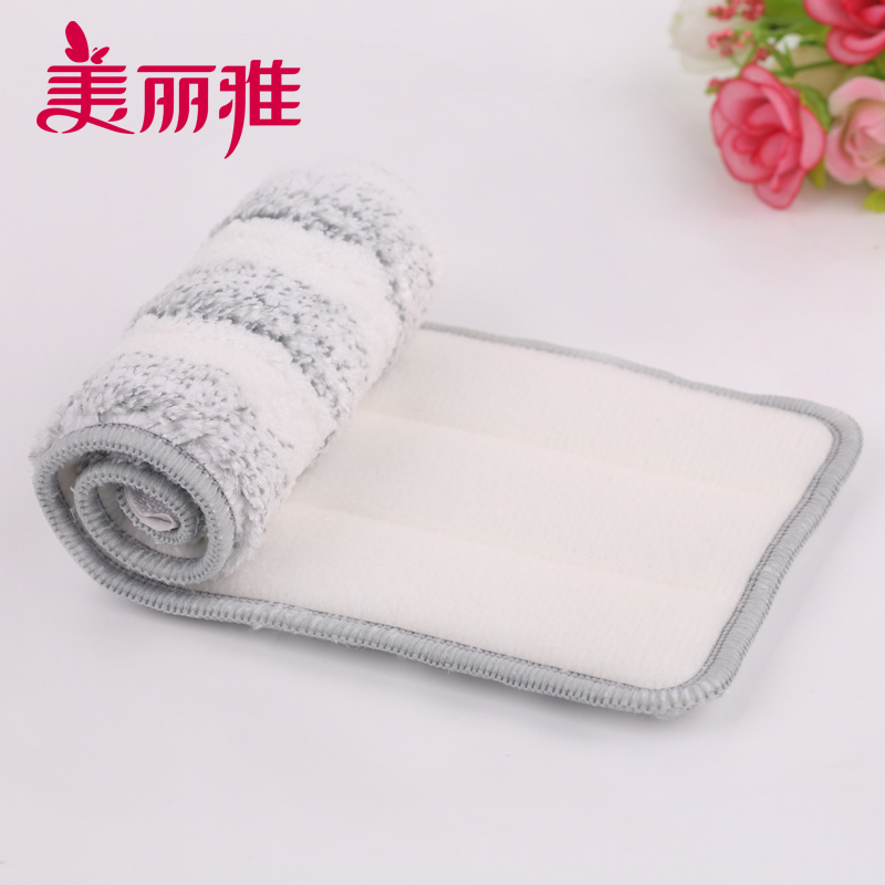 美丽雅(maryya) 家用平板拖把备件吸水性好干湿两用刮水平板拖把替换装 2个高清大图