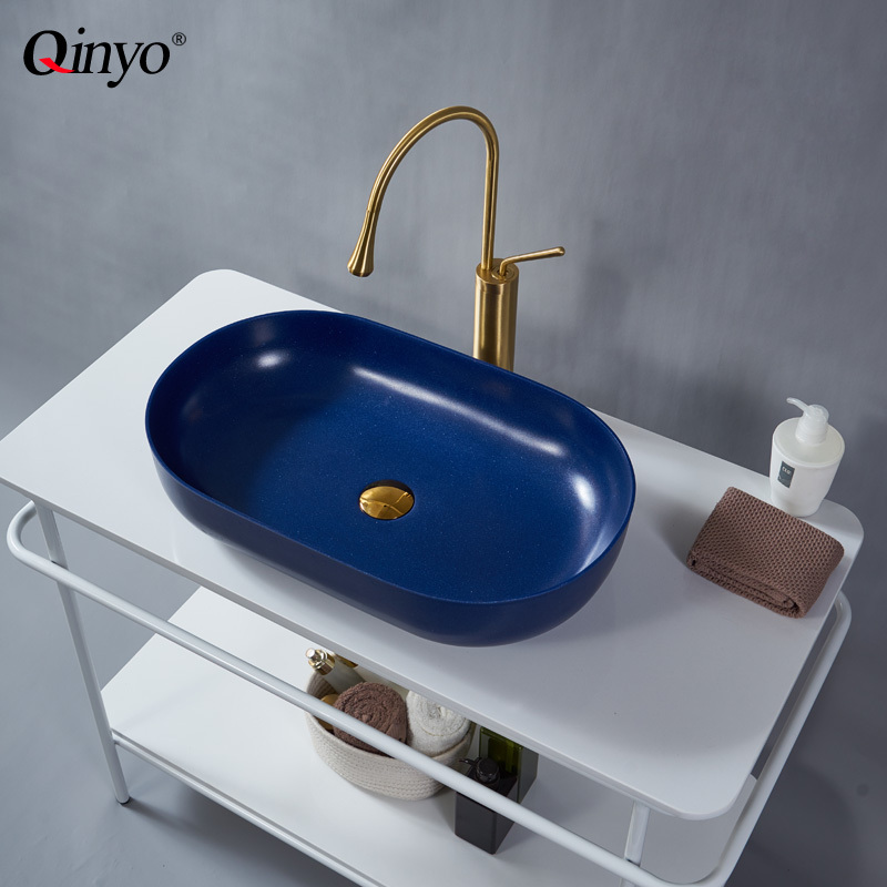 台上洗手盆洗脸池北欧风简约闪电客面盆家用艺术椭圆形粉色单盆