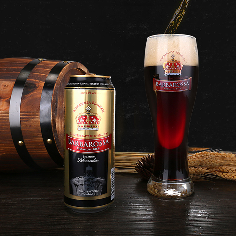 德国进口 凯尔特人(Barbarossa)黑啤酒500ml*24听/箱