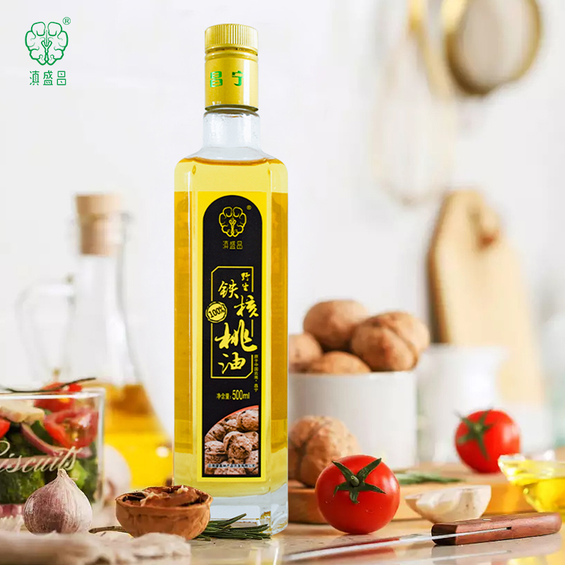 滇盛昌 玻璃瓶核桃油-黑金标500ml/瓶HC高清大图