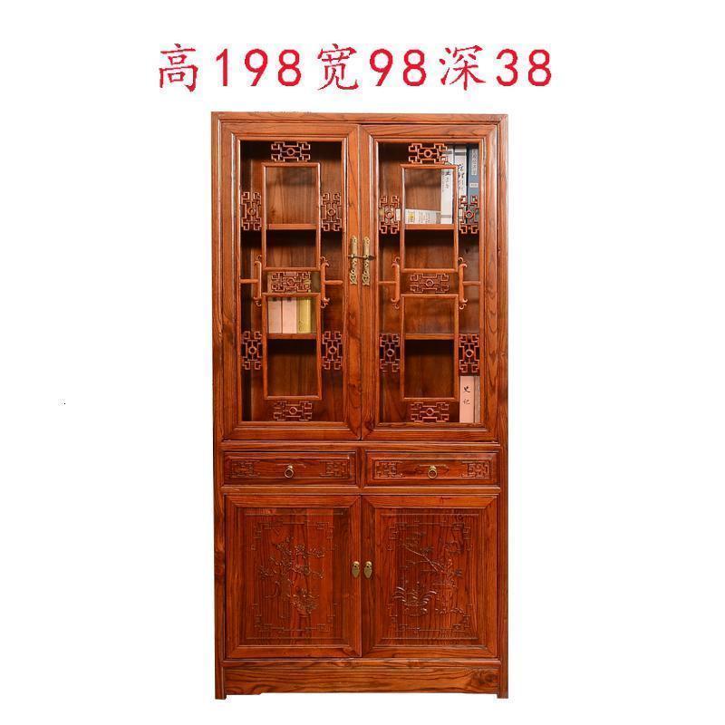 森美人书房组合实木家具陈列柜中式橱柜仿古展示置物古董博古架中医办公 B款边款单个《不含运费》0.8-1米宽