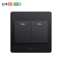 公牛(BULL)开关插座G07皓钻黑86型墙壁电源插座 五孔插座面板单双控多控开关