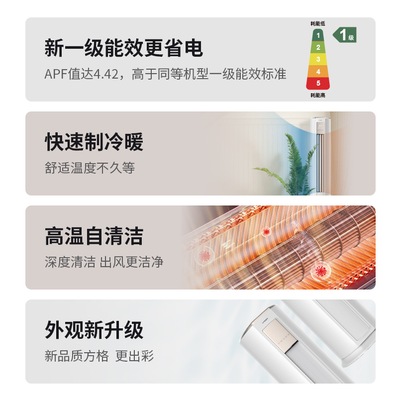 创维自营空调大3匹新一级能效柜机 变频冷暖两用 空调立式客厅家空调智享风KFR-72LW/V3KB1A-N1C(香槟金)
