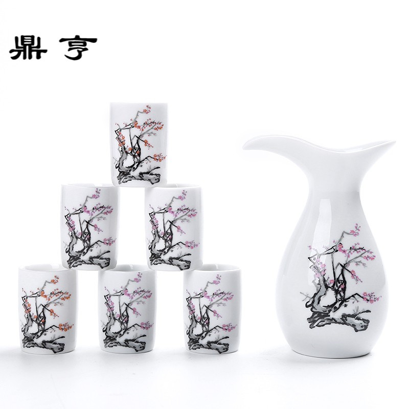 鼎亨陶瓷酒具套装酒壶酒杯醒酒器白酒杯烈酒杯分酒器黄酒清酒壶小